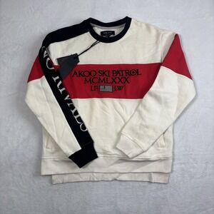 Akoo Ski Patrol No Rivals Color Block Pullover LS‎ Fleece Sweatshirt Men's Small